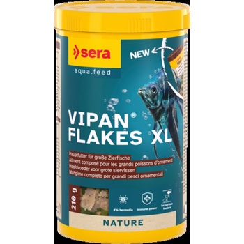 Sera Vipan Nature - Храна за всички видове рибки с инсекти и пребиотици, без оцветители и консерванти, едра люспа 1000 мл