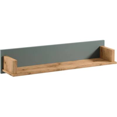 Gala Meble Полица MENTA 110x20x21 cm, дъб Wotan/зелена (GM0036)
