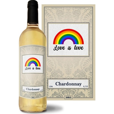Sablio Love is love 2 Chardonnay biele suché víno 12 % 0,75 l (čistá fľaša)