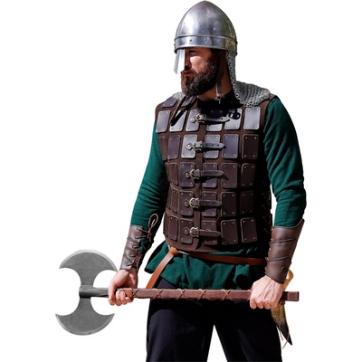House of Warfare Kožená vesta bringantina bez rukávů Vikingský válečník