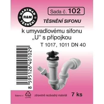 HARTMAN těsnění sifonu k umyvadlovému sifonu "U" s přípojkou, sada č. 102