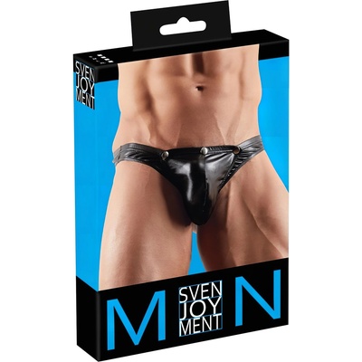 Svenjoyment Черни мъжки танга със закопчаване - l