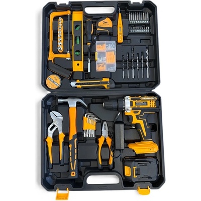 ROTOR Акумулаторен винтоверт ROTOR RSET-AP21 - 21V/1.5Ah, патронник 10 мм, 18 степени, 57 аксесоари, куфар (16984)