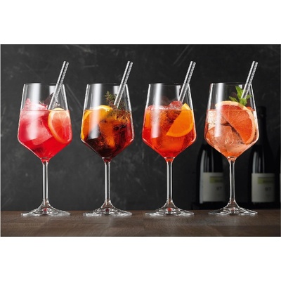 Nachtmann TASTES GOOD 105438 Súprava pohárov na Aperol Spritz so sklenenou slamkou 4 x 630 ml