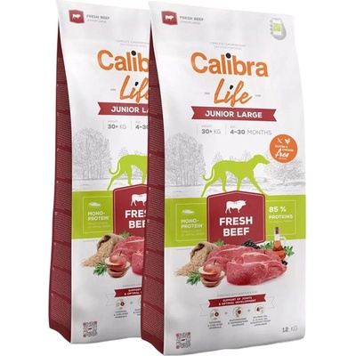 Calibra Dog Life Junior Large Fresh Beef 2 x 12 кг
