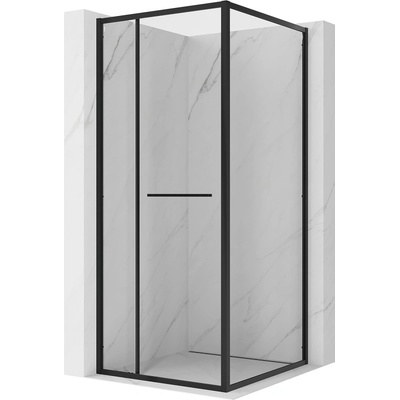Mexen Linea разтегателна душ кабина 80 x 80 см, прозрачна, черна - 8E1-080-080-70-70 (8E1-080-080-70-70)