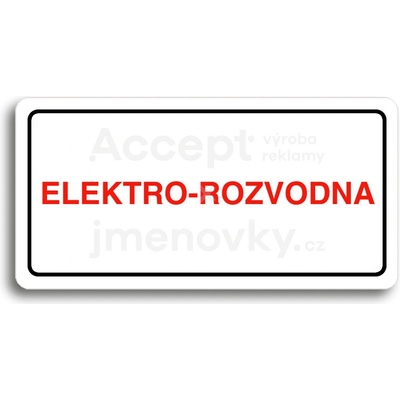 ACCEPT Piktogram ELEKTRO-ROZVODNA - bílá tabulka - barevný tisk
