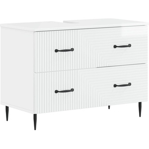 vidaXL Шкаф за мивка в баня HAARLEM Бял гланц 82 x 41 x 58, 5 см (896799)