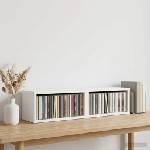 vidaXL Рафтове за CDs 2 бр. Бяло 40 x 17 x 17 см Инженерна дървесина (8012707)