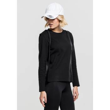 Urban Classics Дамска блуза в черен цвят Urban Classics Ladies Athletic Interlock Crewneck black UB-TB1671-00007 - Черен, размер S