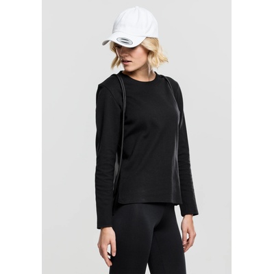 Urban Classics Дамска блуза в черен цвят Urban Classics Ladies Athletic Interlock Crewneck black UB-TB1671-00007 - Черен, размер XS