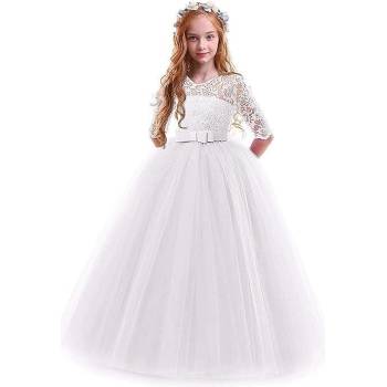 Елегантна рокля на принцеса в бял цвят, ръст 150 см