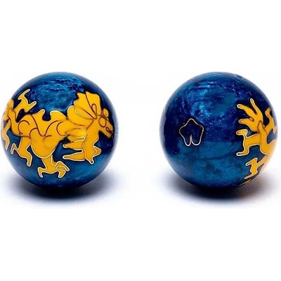 Authentic Čínske meditačné guličky Baoding balls Drak tmavo modré 4 cm