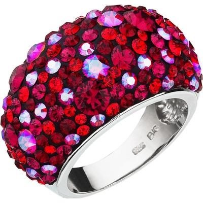 Evolution Group Stříbrný prsten s krystaly Swarovski červený 35028.3 Cherry