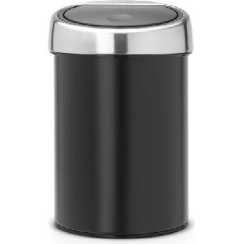 Brabantia Кошче за отпадъци Touch Bin с капак от стомана 3 л черно (364440)