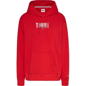 Tommy Hilfiger Суичър Tommy Jeans Relax Essential Logo Hoodie - Deep Crimson