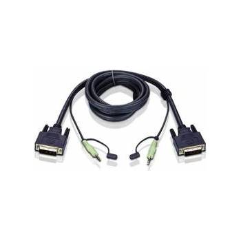 ATEN KVM кабел ATEN 2L-7D02V : : DVI-D / M + 2x Audio plugs към DVI-D / M + 2х Audio plugs, 1.8 м, Черен, 2L-7D02V