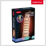 CubicFun Пъзел 3D Leaning Tower of Pisa Night Edition с LED светлини