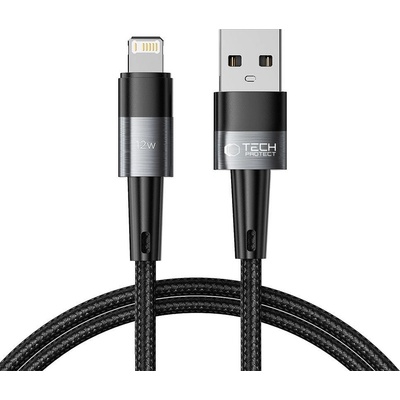 Кабел за зареждане USB-A / Lightning с 12W / 2.4A от Tech-Protect Ultraboost 100см - сив (9490713934166)