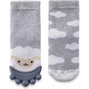 BabyJem Чорапи с чесалка за зъби BabyJem - Boys, 6-12 месеца, Grey (652)