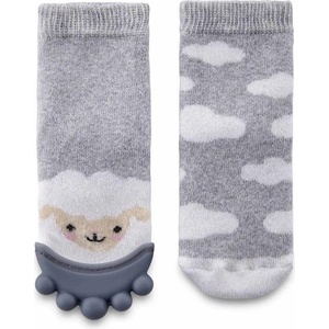 BabyJem Чорапи с чесалка за зъби BabyJem - Boys, 6-12 месеца, Grey (652)