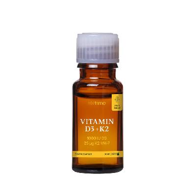 Trime Vitamín D3 + K2, 1000 IU D3 / 25 µg K2-MK7
