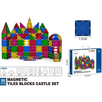 Mamido Farebná magnetická stavebnica 86 ks MT1475