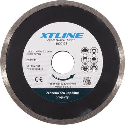 Diamantový celoobvodový rezný kotúč XTline o 125x22,2 mm