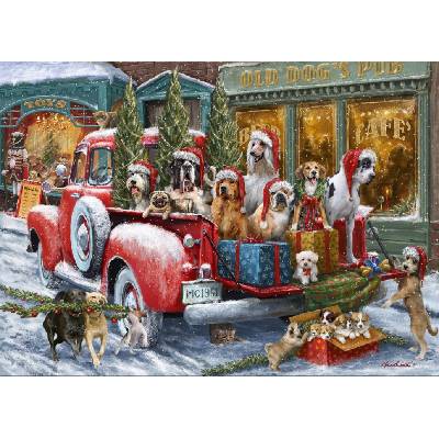 Bluebird Puzzle - Puzzle Dogs on Truck - 500 piese