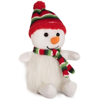 Амек Тойс Плюшена играчка Амек Тойс - Снежко с коледен шал, 22 cm (010662-1)