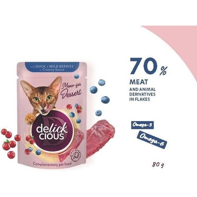 Delickcious Vločky s kachním a lesními plody ve smetanové omáčce 80 g