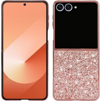 GKK Калъф с Блестяща Декорация за Samsung Z Flip 7, Glitter Case, Розов (5966011641693)