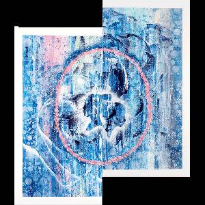  Ръчно рисувана картина Reflection с размери 80x80см акрилни бои