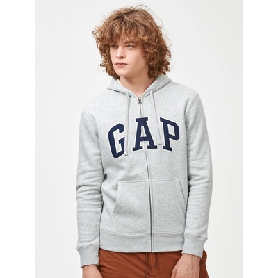 GAP Logo fleece zip hoodie Šedá