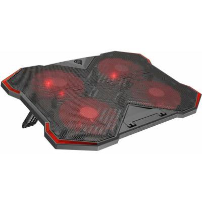 GENESIS Laptop Cooling Pad Oxid 260 - охлаждаща ергономична поставка за Mac и преносими компютри до 17.3 инча (черен)