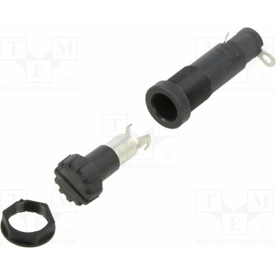 SCHURTER 0031.1755 Zásuvka; 20A; 250V; 250VAC; 600VDC; FEU; na panel; černá; UL94V-0