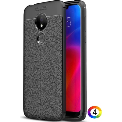 Motorola Moto G7 Power Удароустойчив Litchi Skin Калъф и Протектор