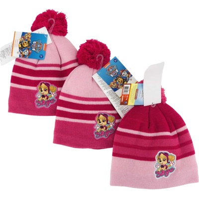 Setino dívčí čepice TLAPKOVÁ PATROLA s beránkem zimní růžová
