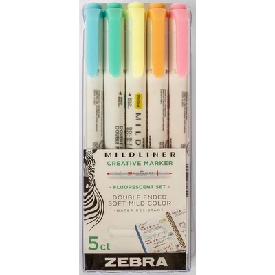 Zebra Mildliner Fluorescent 5 farieb 1,0 / 3,5 mm obojstranný 8105