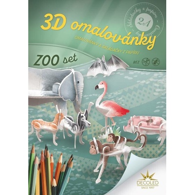 Decoled Omaľovánka A4 3D puzzle ZOO set