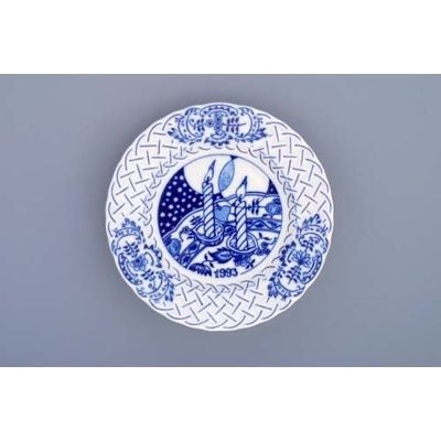 Cibulák Talíř Výroční 1993 reliéfní závěsný 18cm Originál Český porcelán Dubí