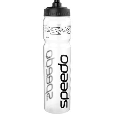Speedo 1LTR Water Bottle - Clear/Black