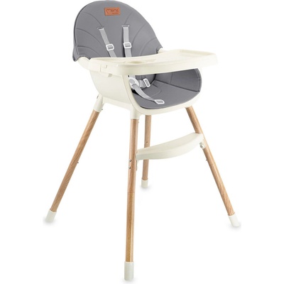 MoMi Столче за хранене 2 в 1 MoMi - Reki, Grey (KRKA00034)