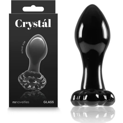 Стъклен разширител, красиво цвете, 8, 9см. - Crystal Flower Black (NSTOYS0912)