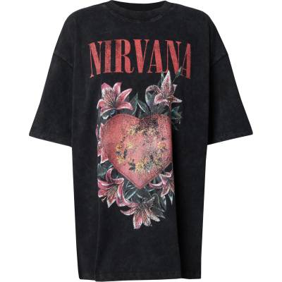 TOPSHOP Тениска 'Nirvana' сиво, размер M