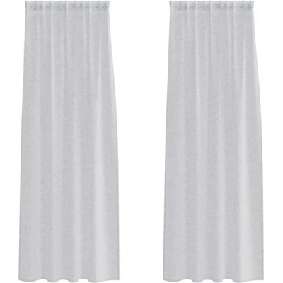 Voile Záclona 2 szt. Světle šedá 245 x 140 cm Polyester