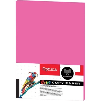 Optima Цветна хартия за копирни машини optima a/4 75 г неоново розово 100 листа/пакет 130070 (130070)