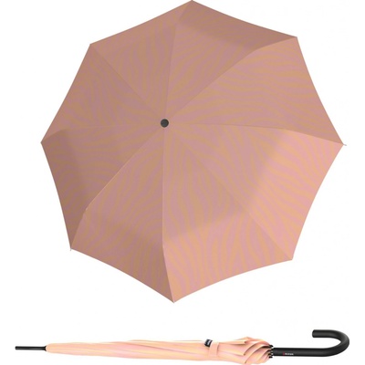 Knirps A.760 Zebra Peach elegantní holový vystřelovací deštník broskvový