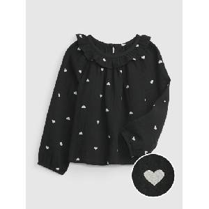 GAP Baby муселинов топ с волан GAP GAP | Cheren | Момичешки | 80-86