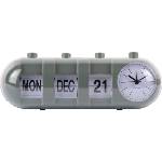 Karlsson Будилник Retro Tube Calendar Flip, тъмно маслинен (KA6045GR) Будилник
